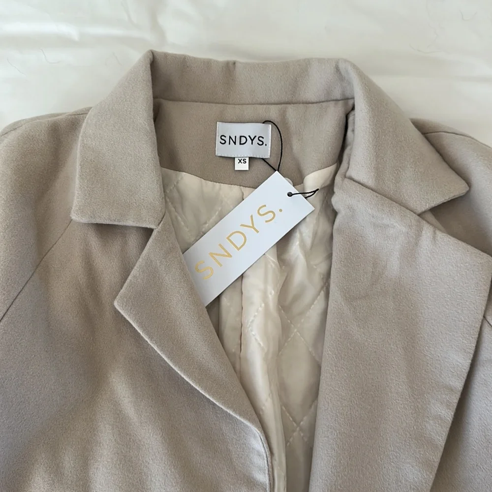 SNDYS Revolve Beige Peacoat Jacket - Size XS - Picture 3 of 3